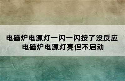 电磁炉电源灯一闪一闪按了没反应 电磁炉电源灯亮但不启动